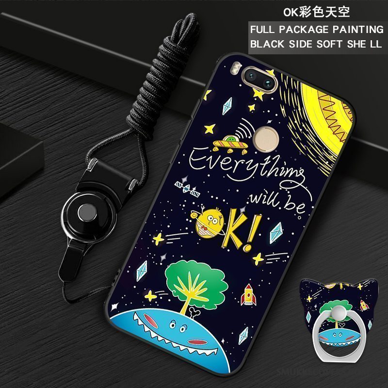 Etui Mi A1 Silikone Lille Sektion Hængende Ornamenter, Cover Mi A1 Kreativ Telefonring