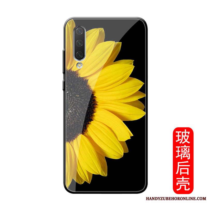 Etui Mi A3 Beskyttelse Blomster Glas, Cover Mi A3 Blød Original Sort