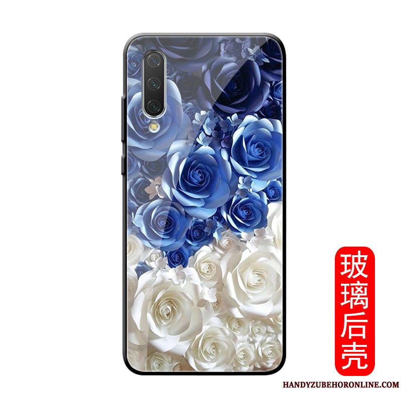 Etui Mi A3 Beskyttelse Blomster Glas, Cover Mi A3 Blød Original Sort