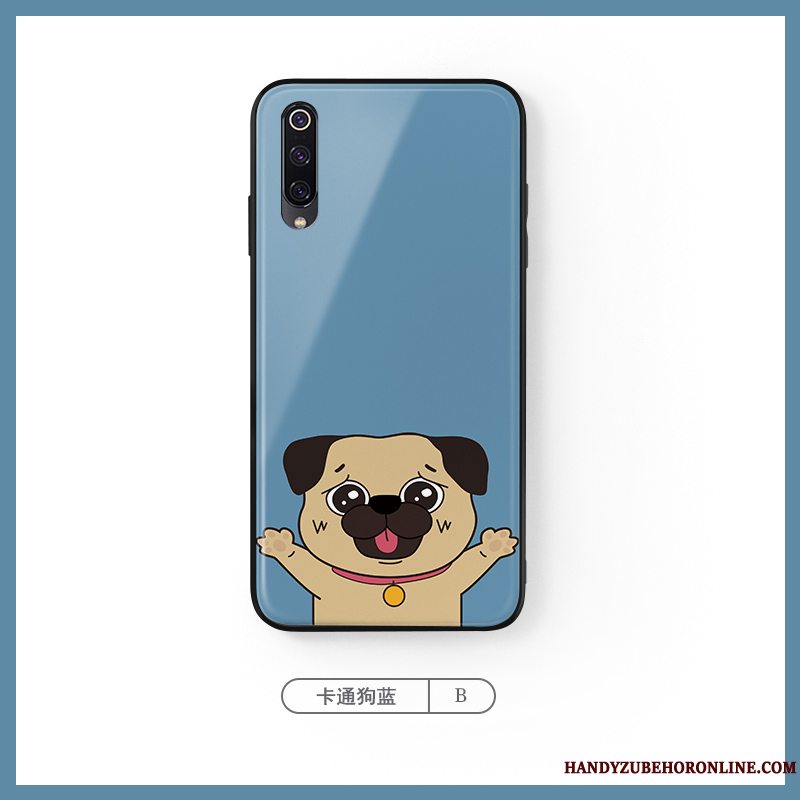 Etui Mi A3 Cartoon Smuk Hund, Cover Mi A3 Kreativ Telefonblå