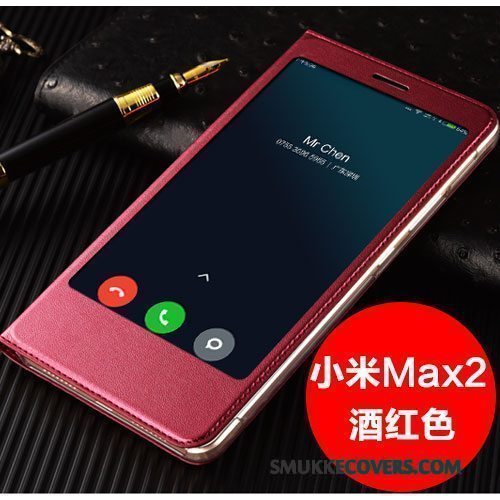 Etui Mi Max 2 Beskyttelse Anti-fald Lille Sektion, Cover Mi Max 2 Folio Guld Telefon