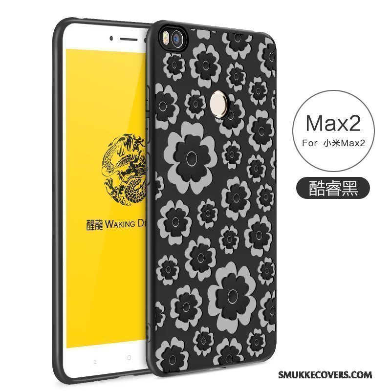 Etui Mi Max 2 Blød Solid Farve Lille Sektion, Cover Mi Max 2 Beskyttelse Telefonblå