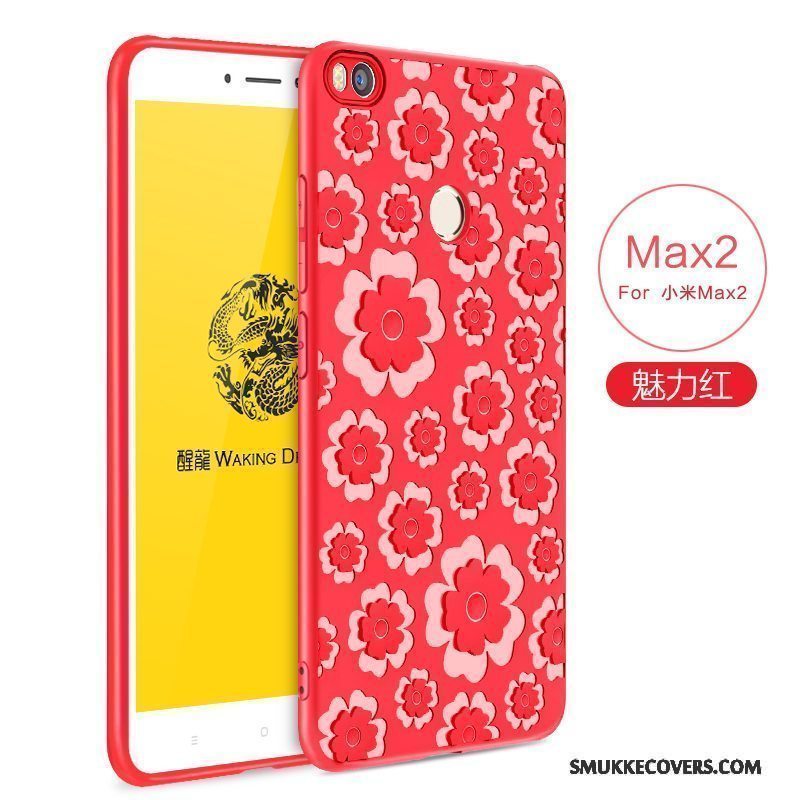 Etui Mi Max 2 Blød Solid Farve Lille Sektion, Cover Mi Max 2 Beskyttelse Telefonblå