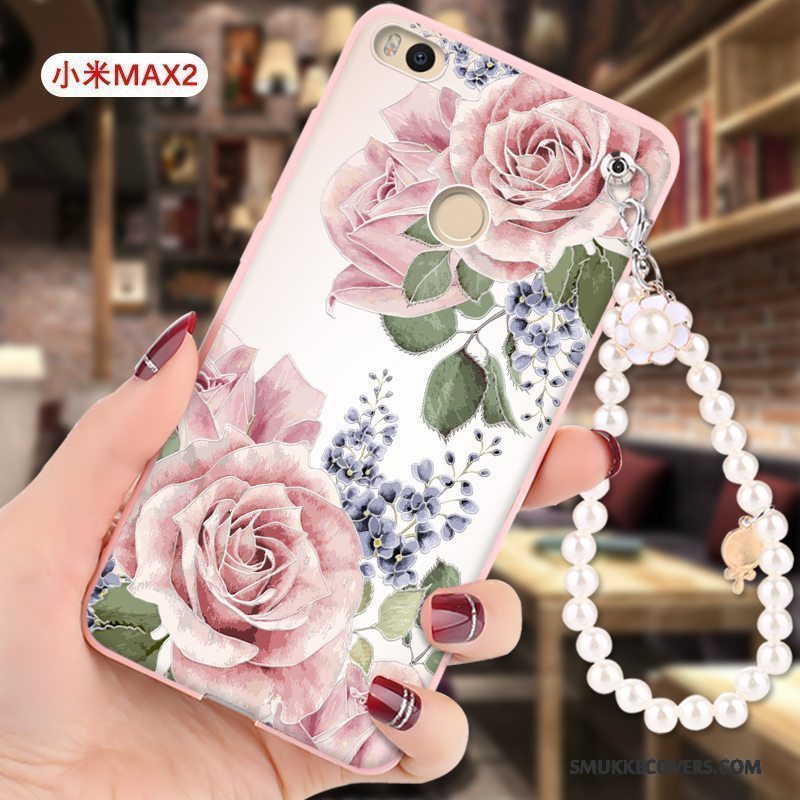 Etui Mi Max 2 Cartoon Lyserød Hængende Ornamenter, Cover Mi Max 2 Tasker Anti-fald Lille Sektion