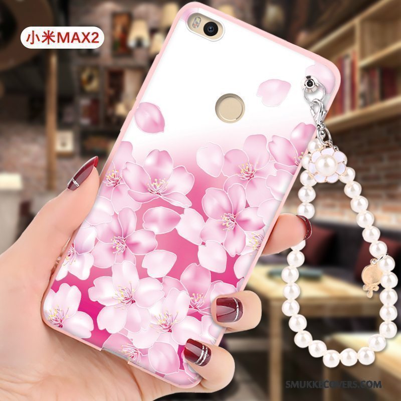 Etui Mi Max 2 Cartoon Lyserød Hængende Ornamenter, Cover Mi Max 2 Tasker Anti-fald Lille Sektion