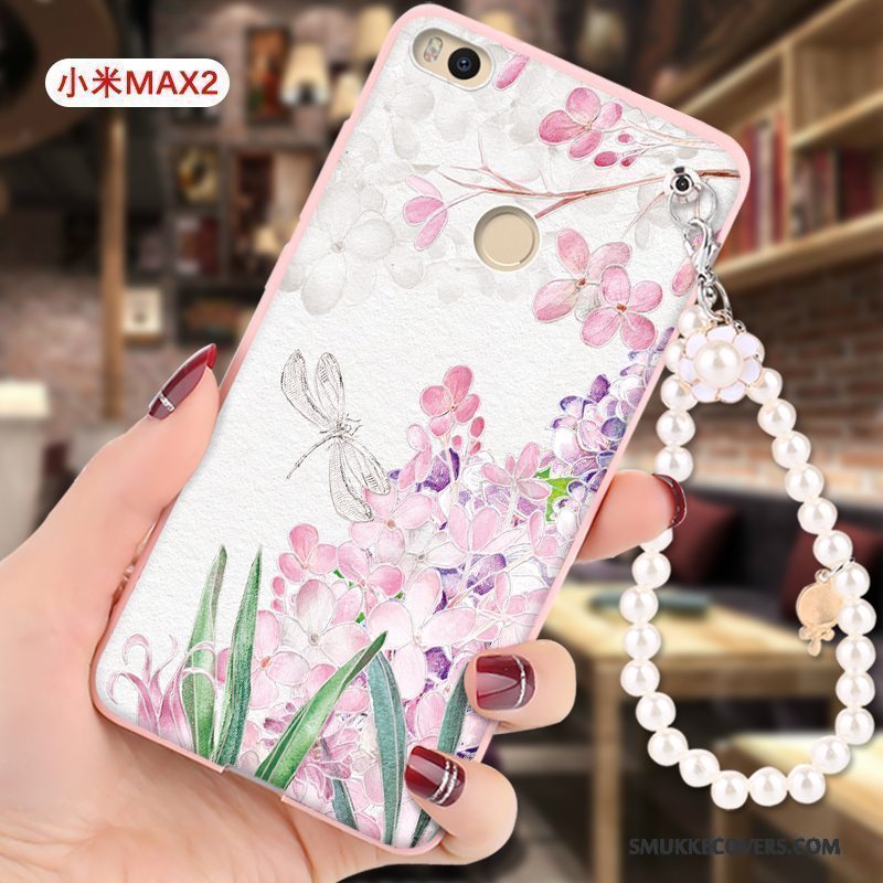 Etui Mi Max 2 Cartoon Lyserød Hængende Ornamenter, Cover Mi Max 2 Tasker Anti-fald Lille Sektion