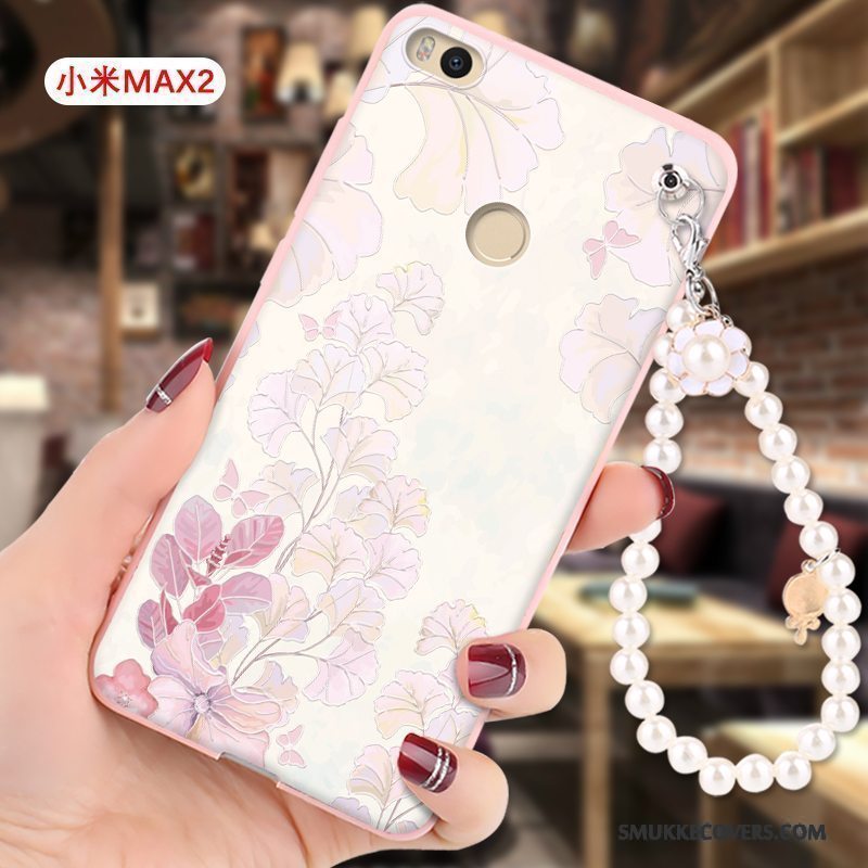 Etui Mi Max 2 Cartoon Lyserød Hængende Ornamenter, Cover Mi Max 2 Tasker Anti-fald Lille Sektion