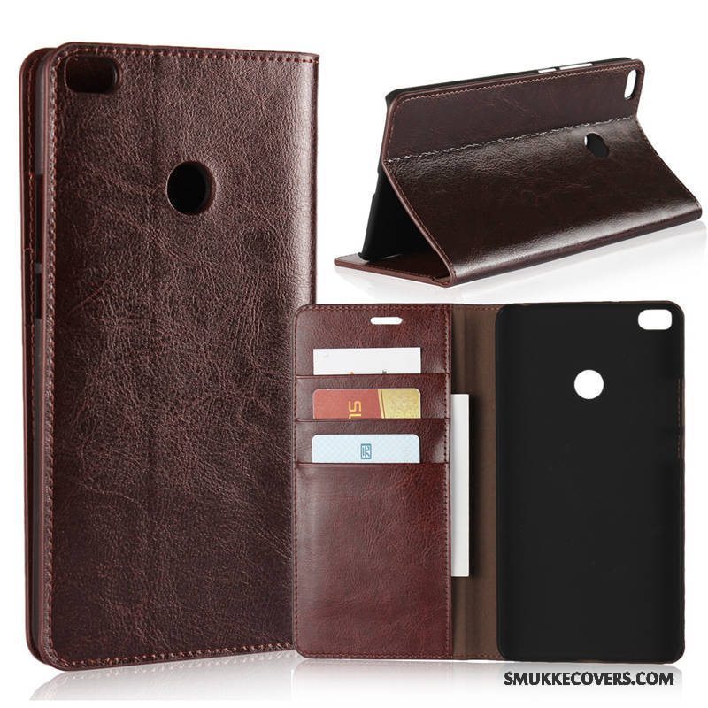 Etui Mi Max 2 Folio Kort Lille Sektion, Cover Mi Max 2 Læder Telefon