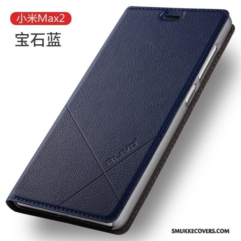 Etui Mi Max 2 Folio Telefonlille Sektion, Cover Mi Max 2 Læder Anti-fald Guld