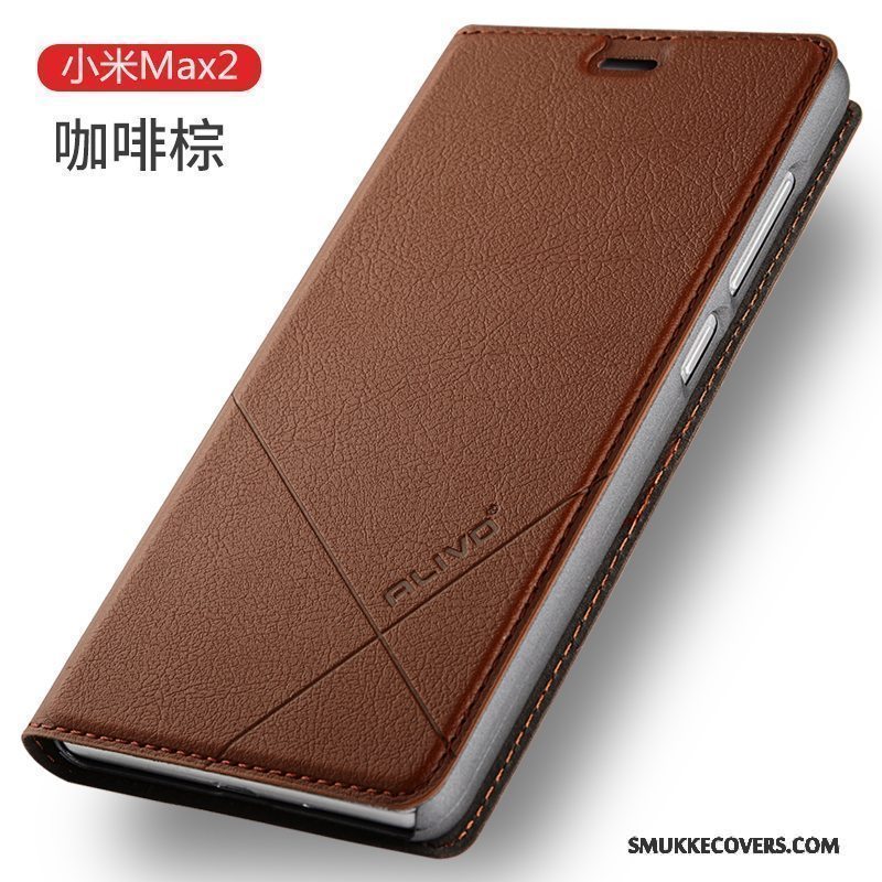 Etui Mi Max 2 Folio Telefonlille Sektion, Cover Mi Max 2 Læder Anti-fald Guld