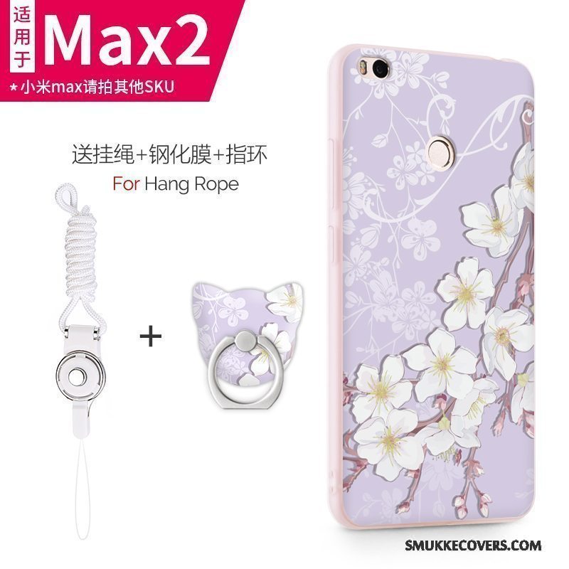 Etui Mi Max 2 Kreativ Lyseblå Nubuck, Cover Mi Max 2 Silikone Af Personlighed Tynd