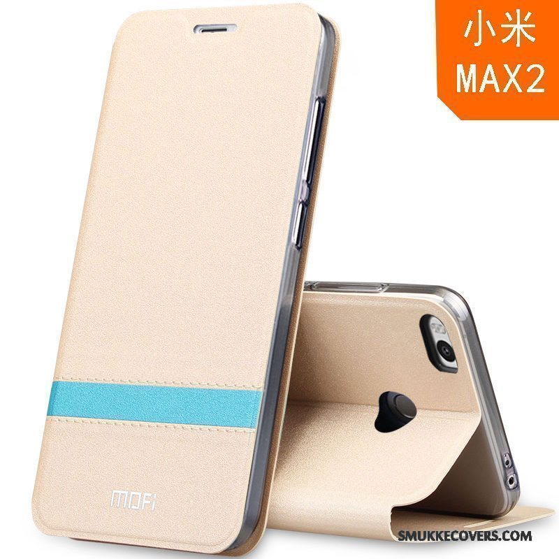 Etui Mi Max 2 Læder Lille Sektion Vækstdvale, Cover Mi Max 2 Beskyttelse Trend Anti-fald