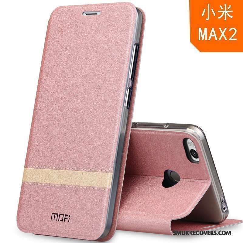 Etui Mi Max 2 Læder Lille Sektion Vækstdvale, Cover Mi Max 2 Beskyttelse Trend Anti-fald