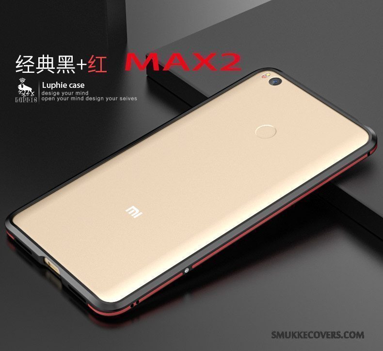 Etui Mi Max 2 Metal Guld Ramme, Cover Mi Max 2 Beskyttelse Lille Sektion Telefon