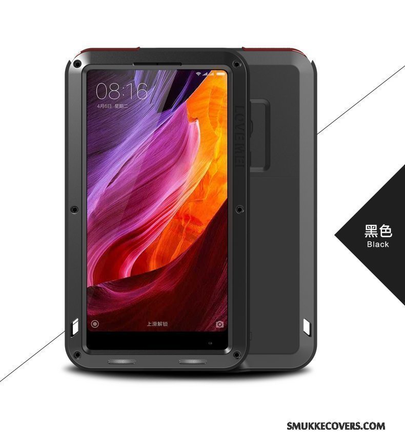 Etui Mi Max 2 Metal Telefonlille Sektion, Cover Mi Max 2 Tasker Anti-fald Rød