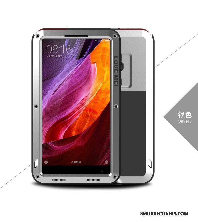 Etui Mi Max 2 Metal Telefonlille Sektion, Cover Mi Max 2 Tasker Anti-fald Rød