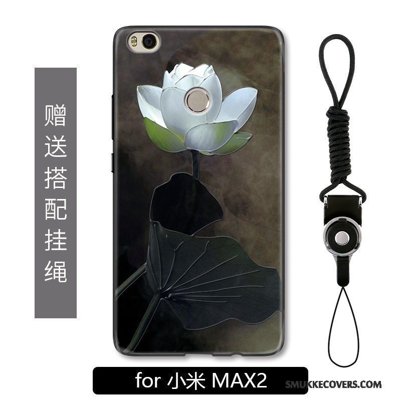 Etui Mi Max 2 Mode Simple Hvid, Cover Mi Max 2 Vintage Blomster Telefon