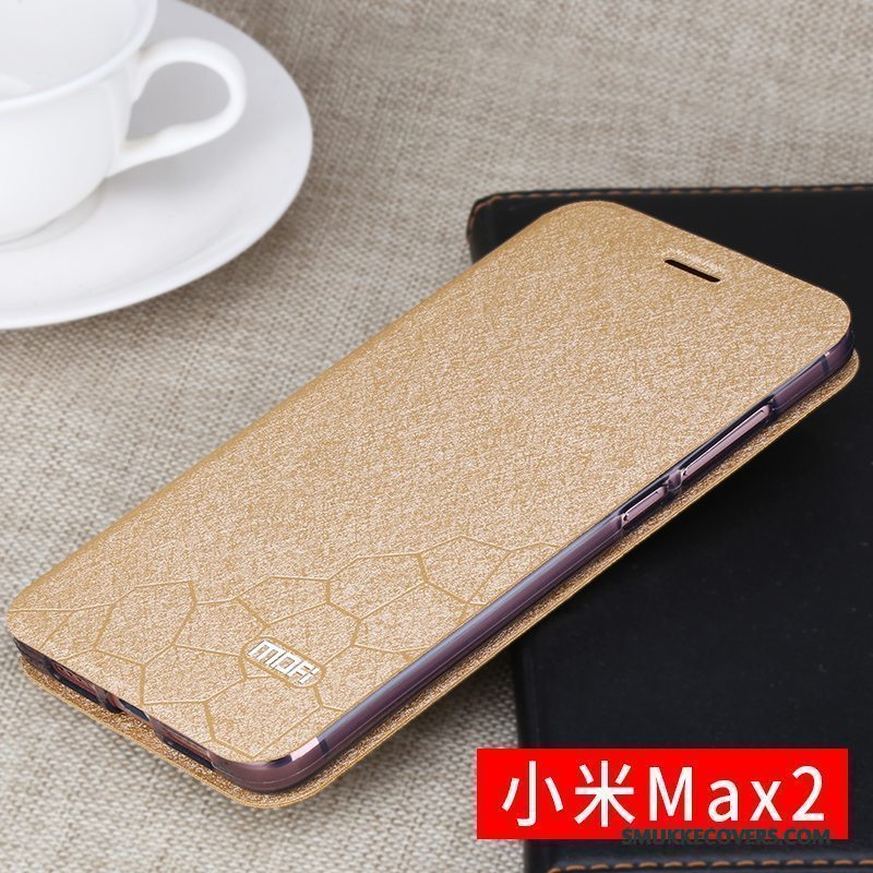 Etui Mi Max 2 Tasker Anti-fald Telefon, Cover Mi Max 2 Folio Sort Lille Sektion