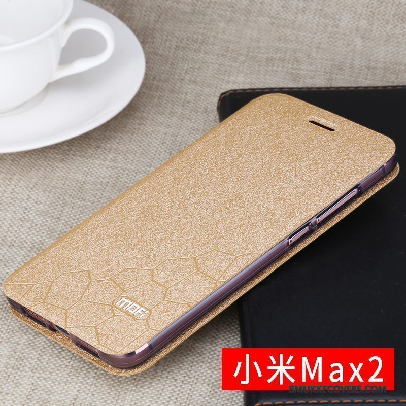 Etui Mi Max 2 Tasker Anti-fald Telefon, Cover Mi Max 2 Folio Sort Lille Sektion