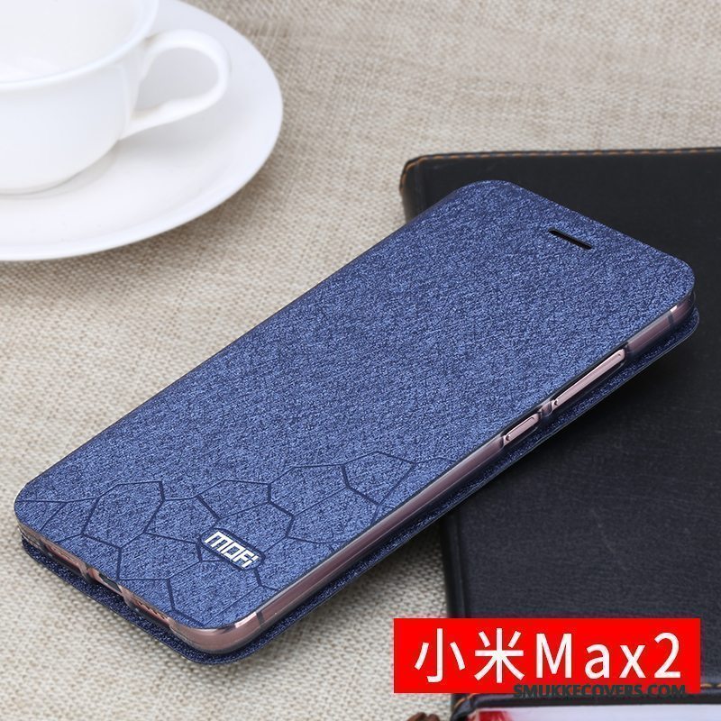 Etui Mi Max 2 Tasker Anti-fald Telefon, Cover Mi Max 2 Folio Sort Lille Sektion