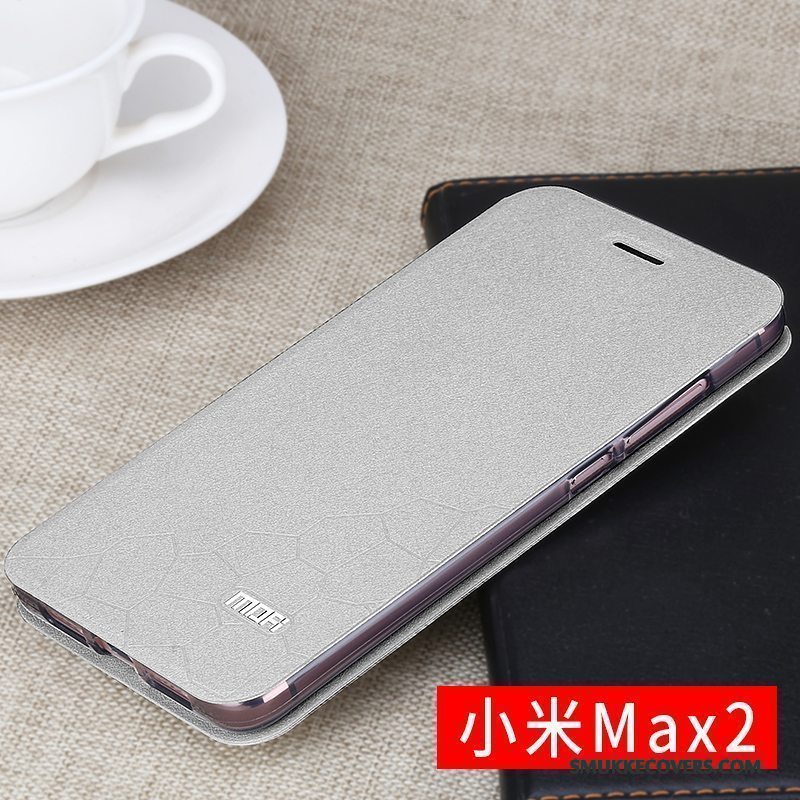 Etui Mi Max 2 Tasker Anti-fald Telefon, Cover Mi Max 2 Folio Sort Lille Sektion