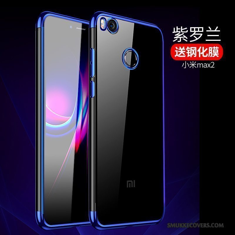 Etui Mi Max 2 Tasker Gennemsigtig Lille Sektion, Cover Mi Max 2 Silikone Telefonblå