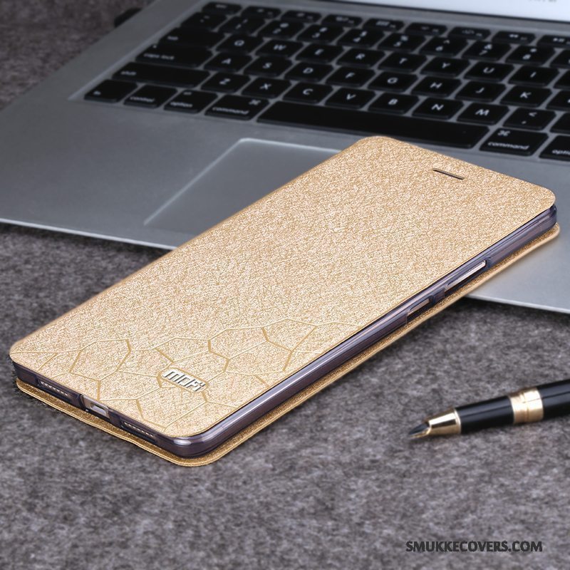 Etui Mi Max 2 Tasker Guld Telefon, Cover Mi Max 2 Læder Anti-fald Lille Sektion