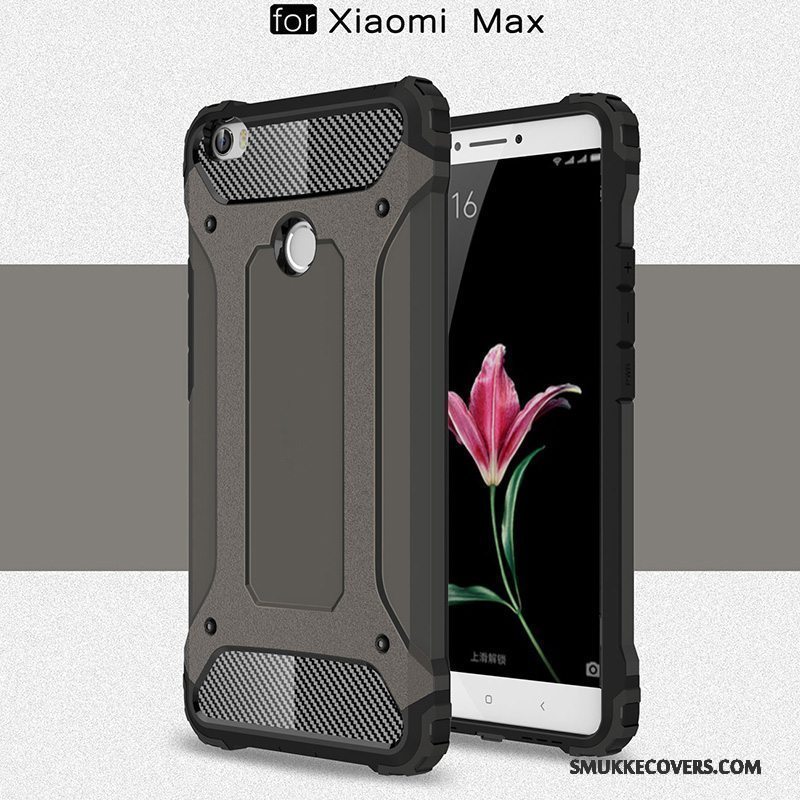 Etui Mi Max 2 Tasker Lille Sektion Telefon, Cover Mi Max 2 Silikone Nubuck Anti-fald