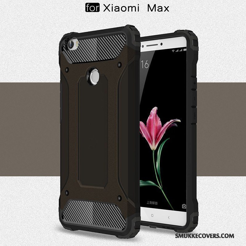 Etui Mi Max 2 Tasker Lille Sektion Telefon, Cover Mi Max 2 Silikone Nubuck Anti-fald