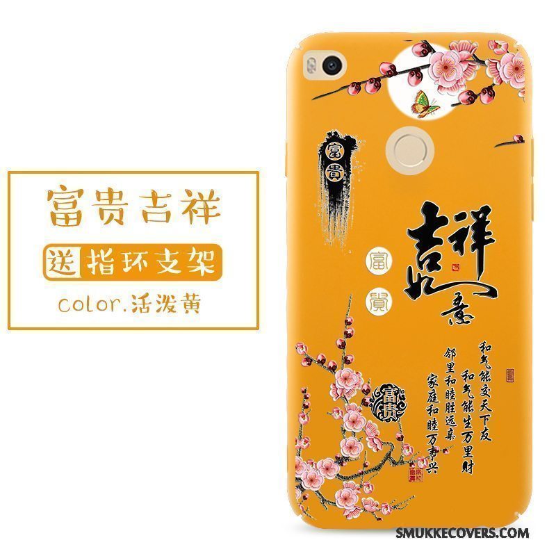 Etui Mi Max 2 Tasker Nubuck Gul, Cover Mi Max 2 Beskyttelse Wealth Kat