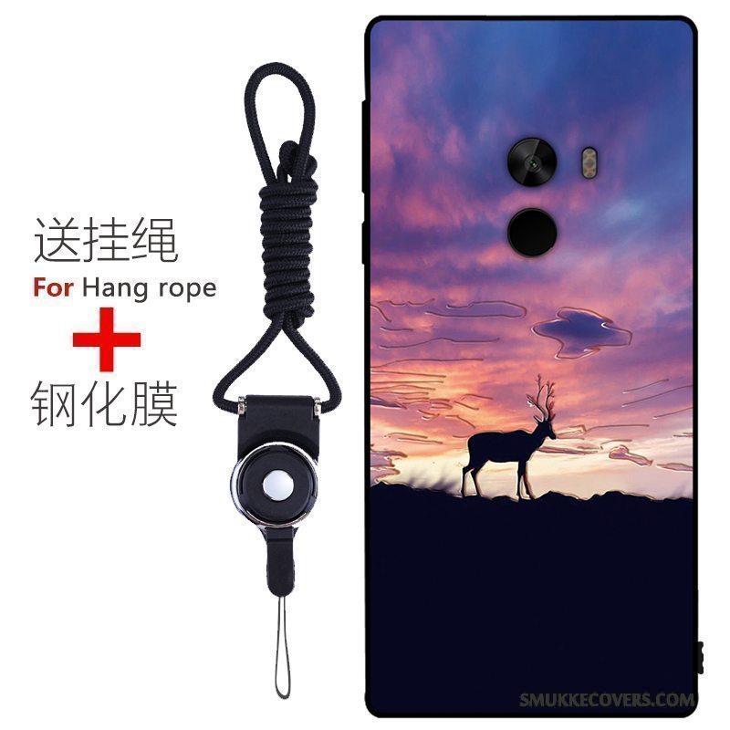 Etui Mi Mix 2 Beskyttelse Anti-fald Blå, Cover Mi Mix 2 Blød Nubuck Lille Sektion