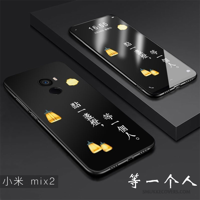 Etui Mi Mix 2 Blød Trend Sort, Cover Mi Mix 2 Kreativ Anti-fald Hård