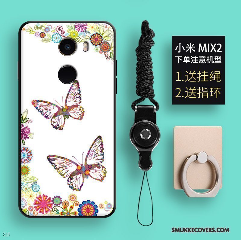 Etui Mi Mix 2 Cartoon Telefonlille Sektion, Cover Mi Mix 2 Silikone Sommerfugle Mønster