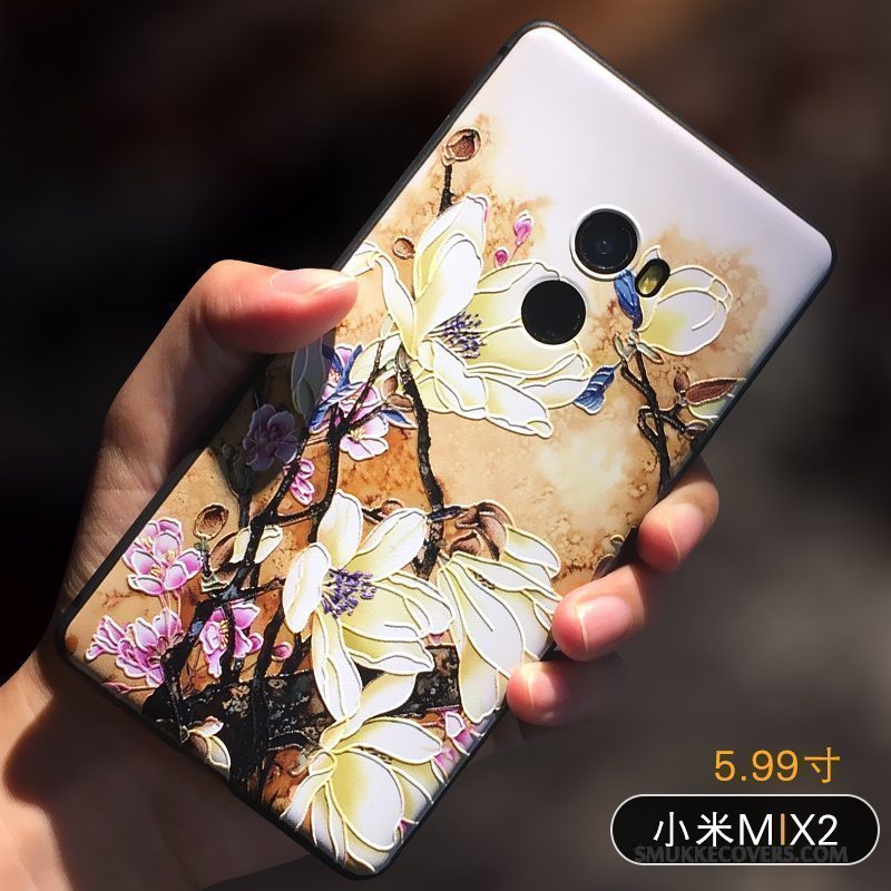 Etui Mi Mix 2 Kreativ Gul Telefon, Cover Mi Mix 2 Silikone Af Personlighed Lille Sektion