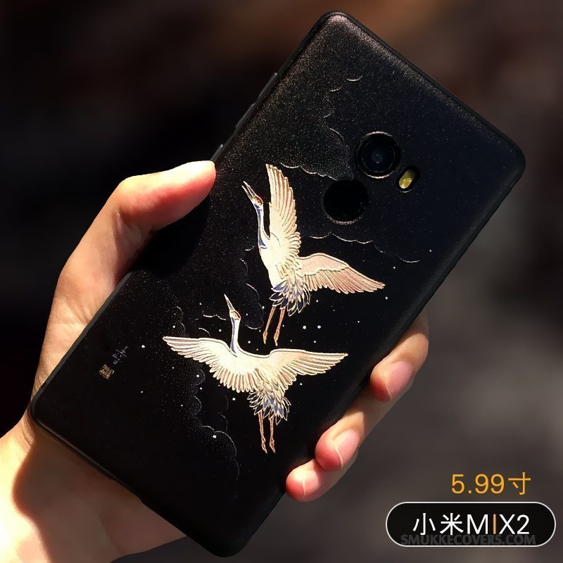 Etui Mi Mix 2 Kreativ Gul Telefon, Cover Mi Mix 2 Silikone Af Personlighed Lille Sektion