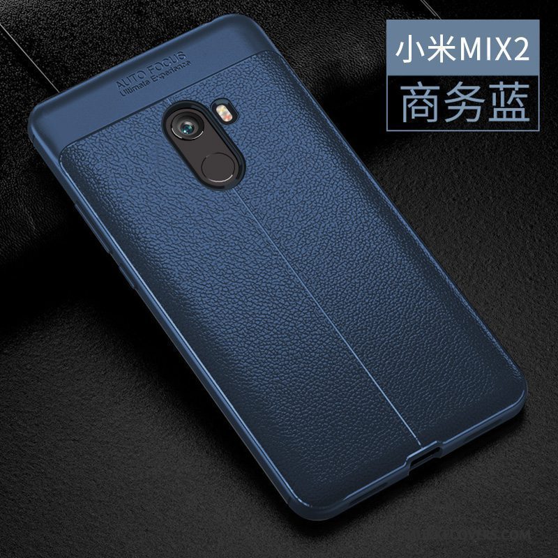 Etui Mi Mix 2 Læder Rød Telefon, Cover Mi Mix 2 Beskyttelse Lille Sektion Anti-fald