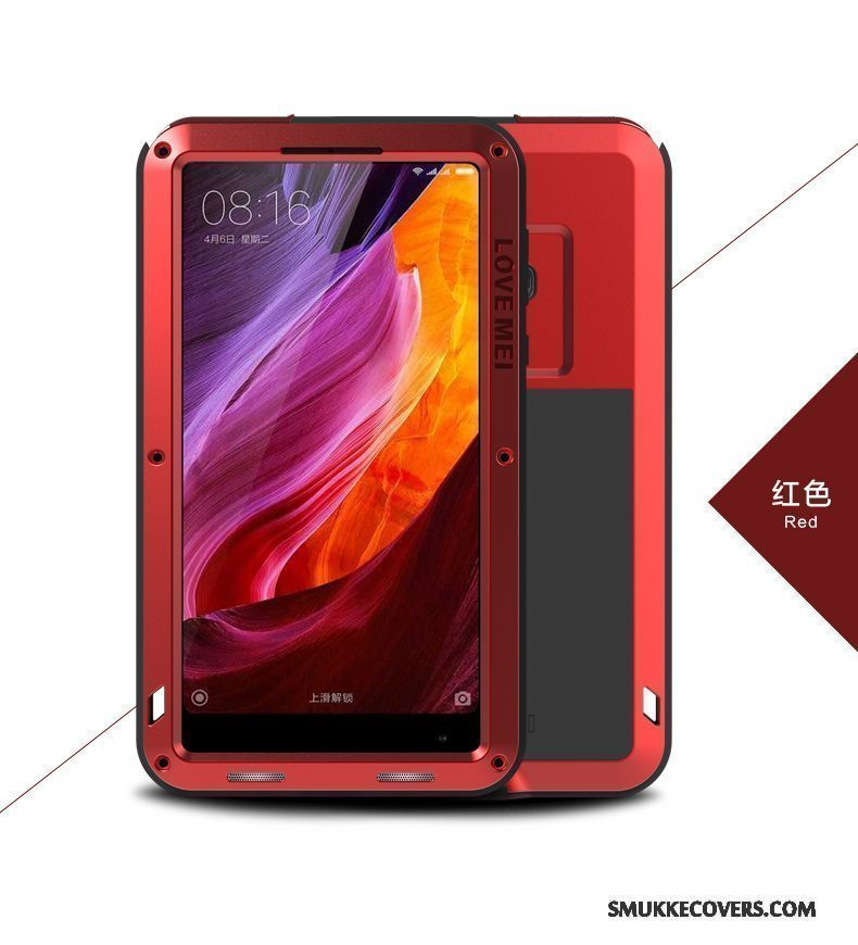 Etui Mi Mix 2 Metal Rød Lille Sektion, Cover Mi Mix 2 Tasker Tre Forsvar Telefon