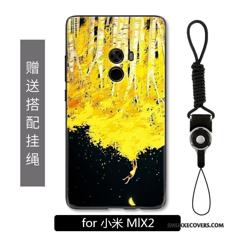 Etui Mi Mix 2 Tasker Anti-fald Lille Sektion, Cover Mi Mix 2 Relief Gul Af Personlighed