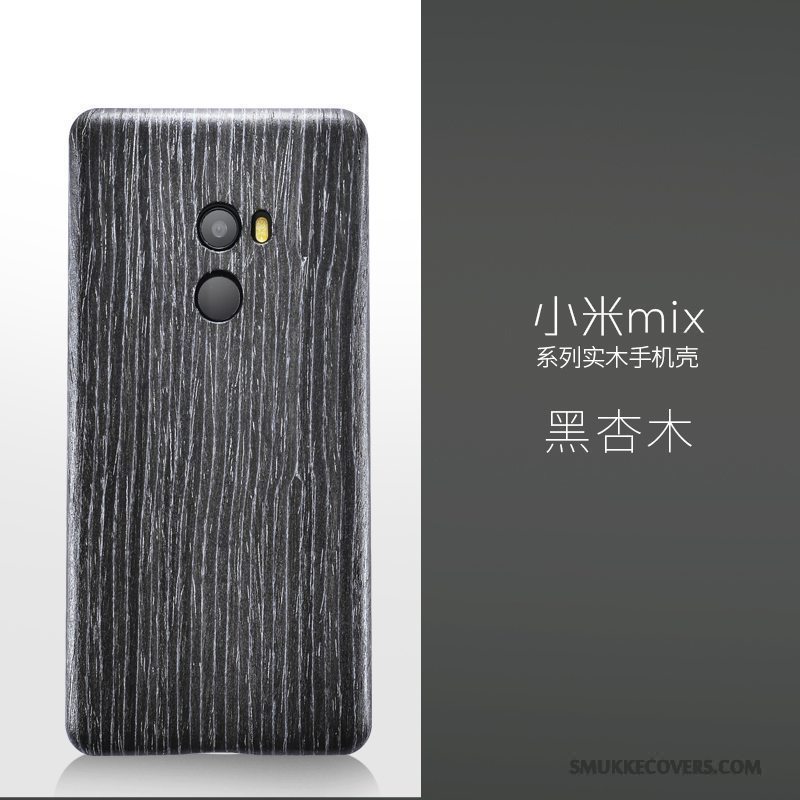 Etui Mi Mix 2 Tasker Træ Sort, Cover Mi Mix 2 Træ Lille Sektion Telefon