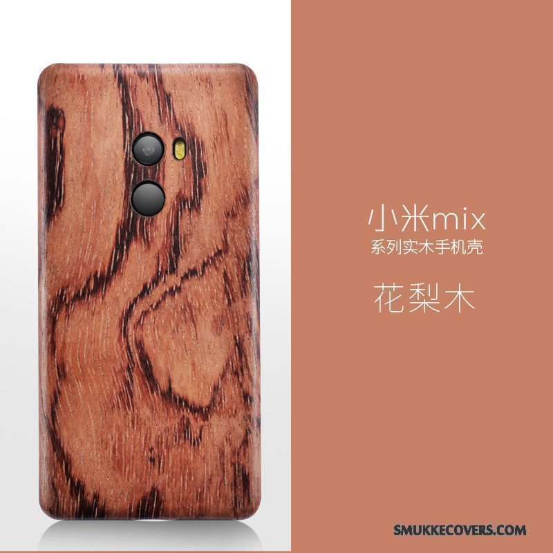 Etui Mi Mix 2 Tasker Træ Sort, Cover Mi Mix 2 Træ Lille Sektion Telefon