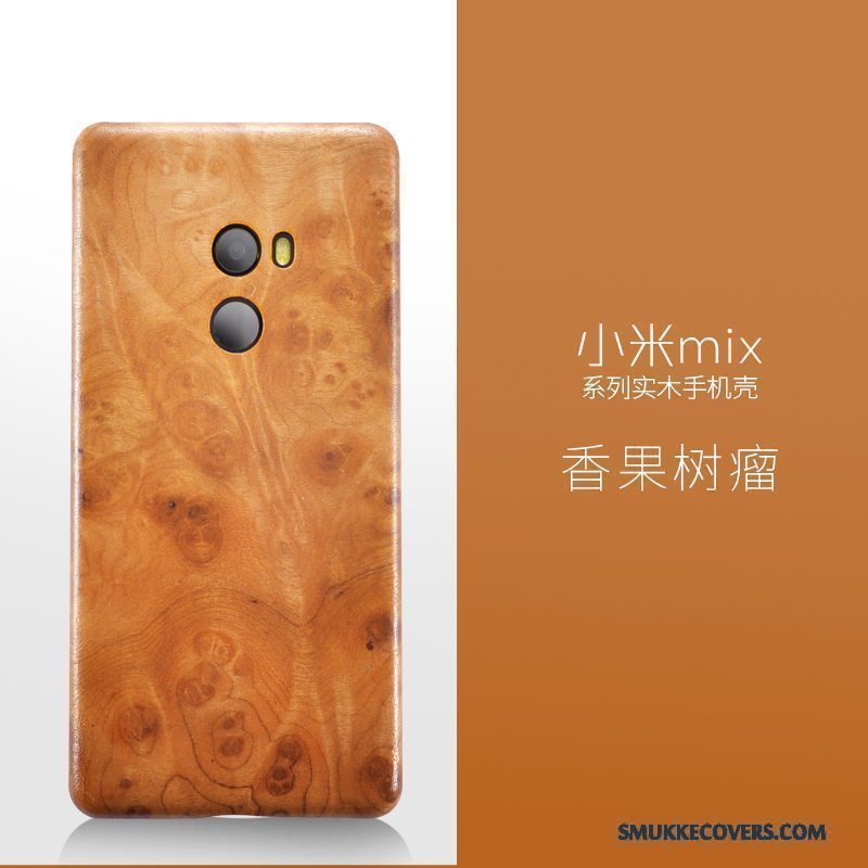 Etui Mi Mix 2 Tasker Træ Sort, Cover Mi Mix 2 Træ Lille Sektion Telefon