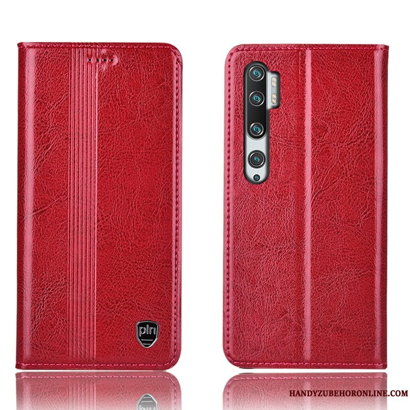 Etui Mi Note 10 Beskyttelse Lille Sektion Telefon, Cover Mi Note 10 Tasker Sort Rød