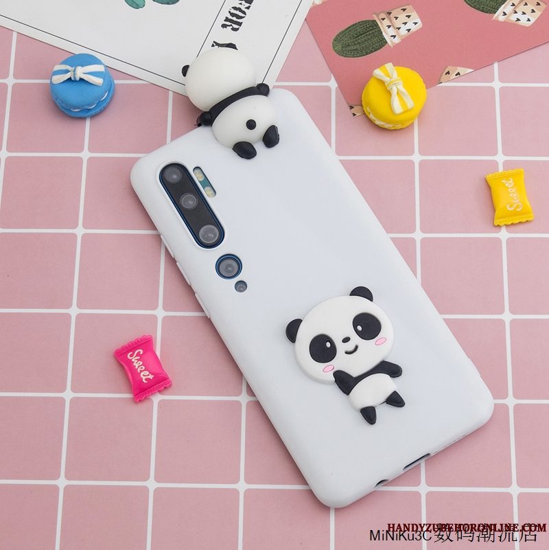 Etui Mi Note 10 Cartoon Lille Sektion Smuk, Cover Mi Note 10 Blød Telefonlyserød