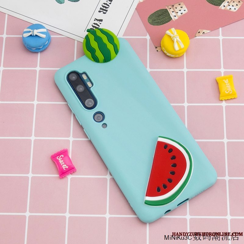 Etui Mi Note 10 Cartoon Lille Sektion Smuk, Cover Mi Note 10 Blød Telefonlyserød