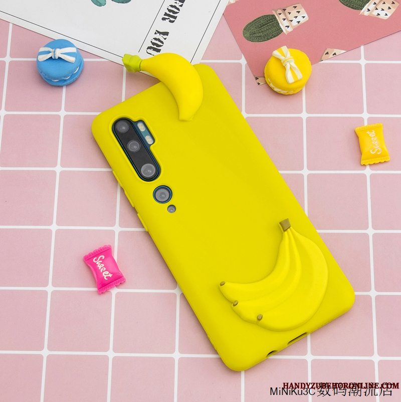 Etui Mi Note 10 Cartoon Lille Sektion Smuk, Cover Mi Note 10 Blød Telefonlyserød