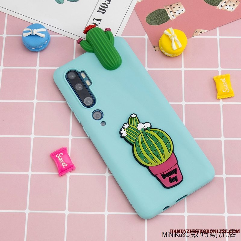 Etui Mi Note 10 Cartoon Lille Sektion Smuk, Cover Mi Note 10 Blød Telefonlyserød