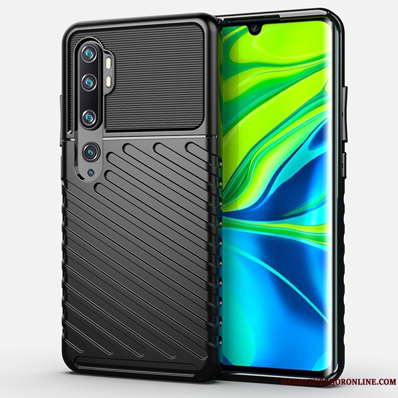 Etui Mi Note 10 Silikone Af Personlighed Nubuck, Cover Mi Note 10 Kreativ Trendy Tre Forsvar