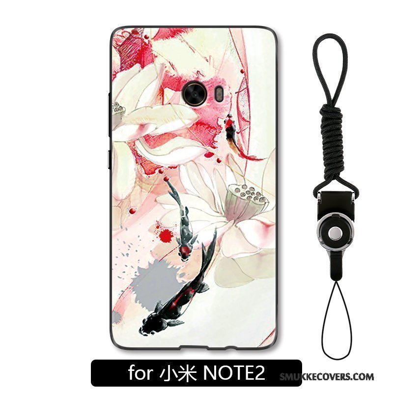 Etui Mi Note 2 Kreativ Pulver Karpe, Cover Mi Note 2 Beskyttelse Kinesisk Stil Rød
