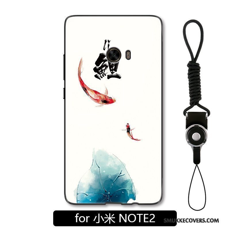Etui Mi Note 2 Kreativ Pulver Karpe, Cover Mi Note 2 Beskyttelse Kinesisk Stil Rød