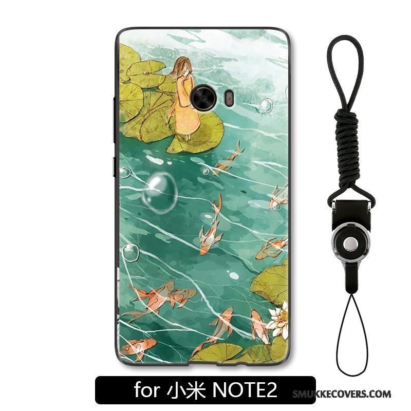 Etui Mi Note 2 Tasker Hængende Ornamenter Grøn, Cover Mi Note 2 Kreativ Lille Sektion Karpe